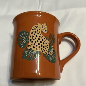 New TrueLiving Leopard and Palm Leaves Ceramic 14 fl oz  Mug (A)